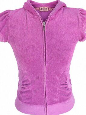 Vintage purple juicy couture short sleeve terry cloth zip-up